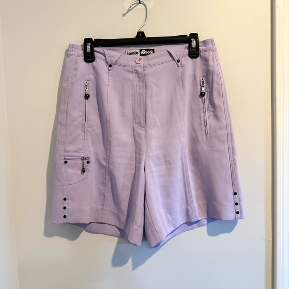 Jamie Sadock Bermuda Golf Shorts Womens Blue Pockets High Waist no size tag - Picture 1 of 12